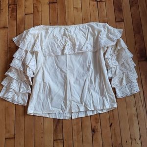 Vintage Eyelet Ruffle Top